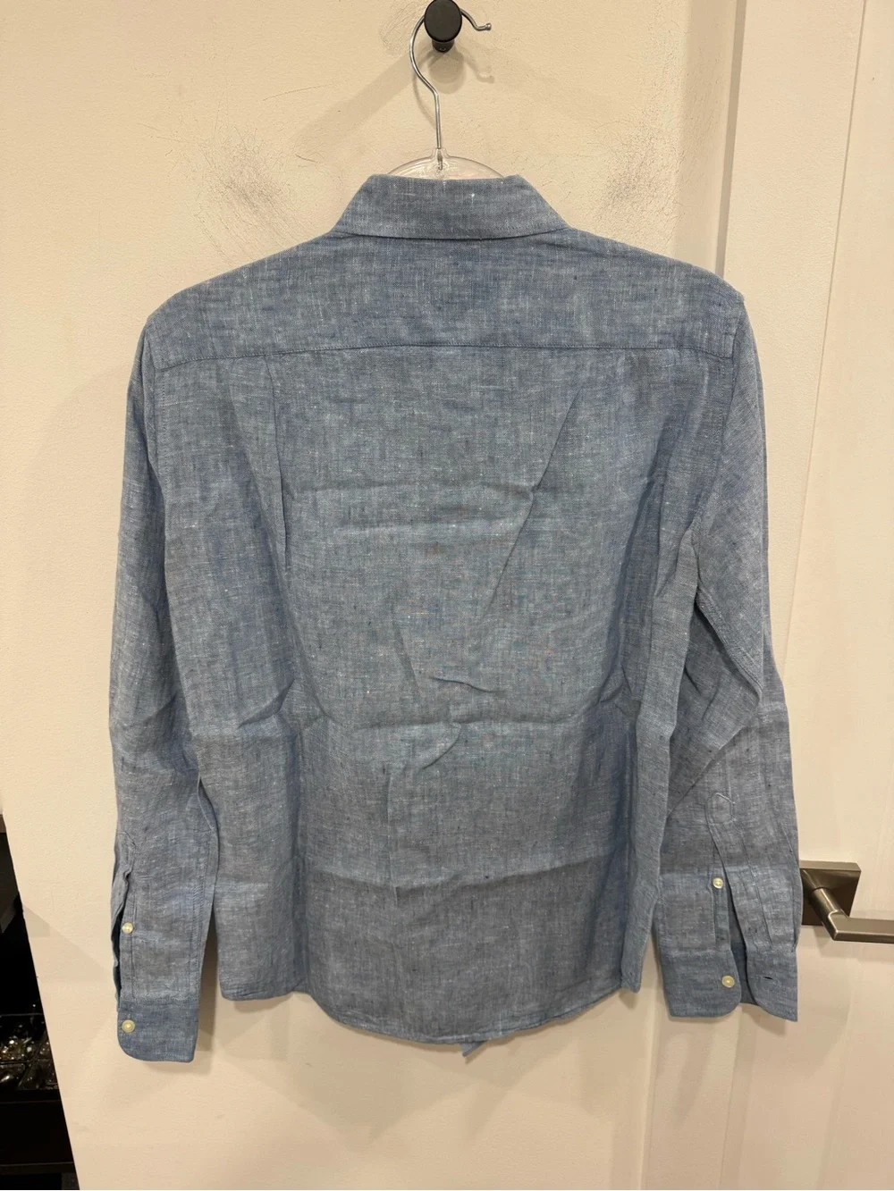 J. Crew Men's Heathered Light Blue Button-Down Shirt